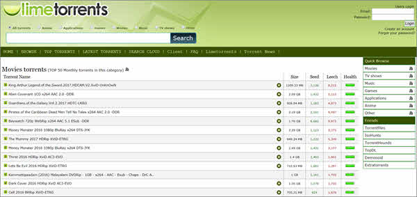 LimeTorrents is one of the best websites to download movies/TV series.