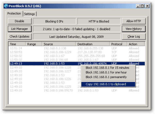 PeerBlock is one of the best free firewall for Windows.