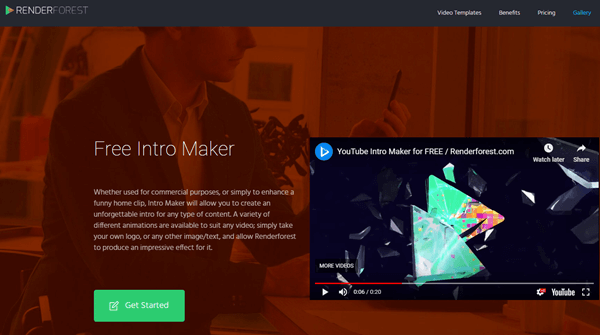 Renderforest is one of the online YouTube Intro Makers with amazing templates.