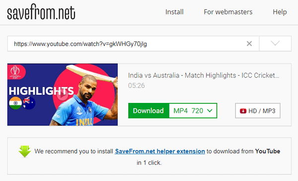 Savefrom is one of the top free online YouTube downloaders.