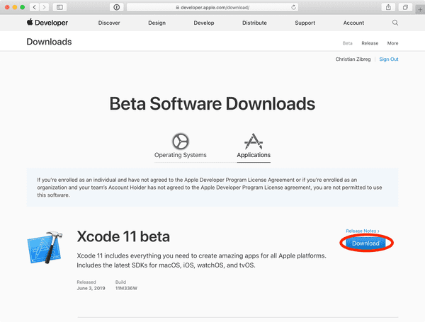 Installation of iOS 13 and iPadOS 13 beta Software with the help of Xcode 11 beta