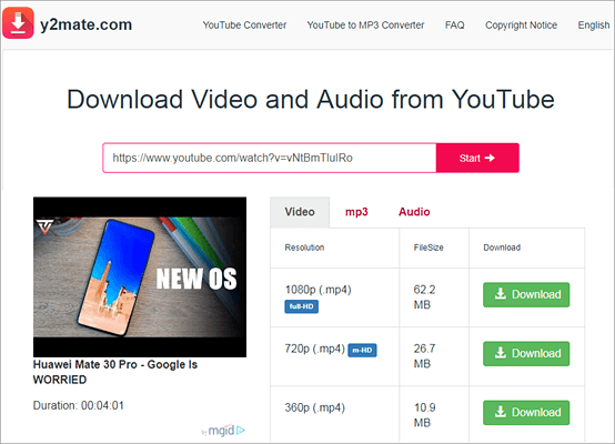 Y2Mate is one of the top free online YouTube downloaders.