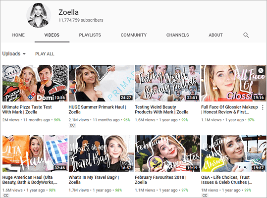 Zoella is one of the top best beauty gurus and makeup artists on YouTube.