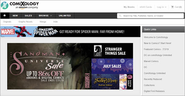 ComiXology is a free cloud-based digital comics website.
