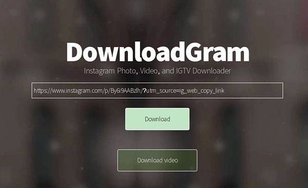 Using DownloadGram to Download Instagram Videos online.