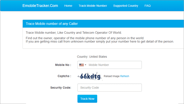 Using E Mobile Tracker to trace phone numbers with name and address.