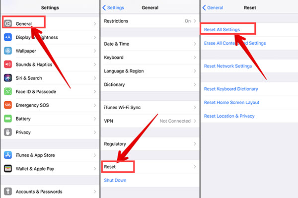 Reset all the settings of the iPhone/iPad.