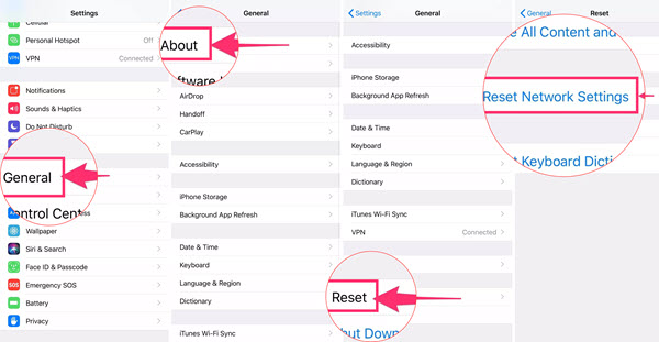 Reset the network settings on the iPhone.