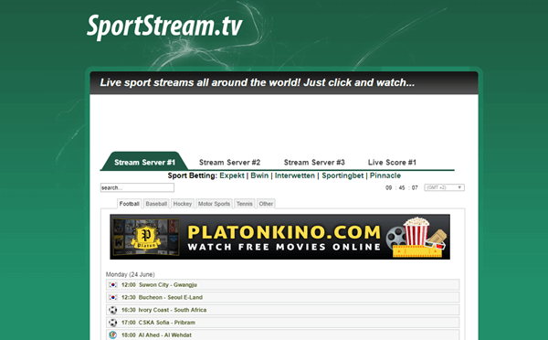 Using SportStream to watch live sports.