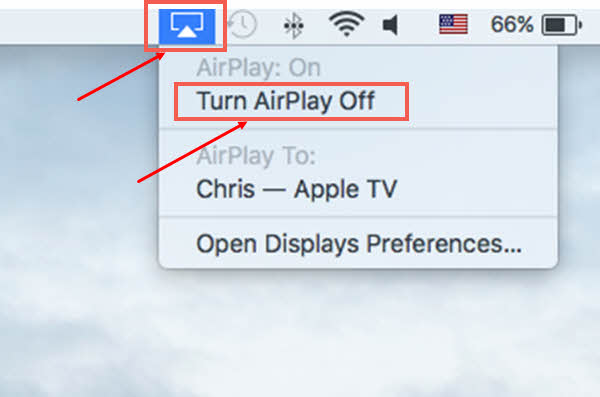 To Stop AirPlay Mirroring from Your Mac to Apple TV