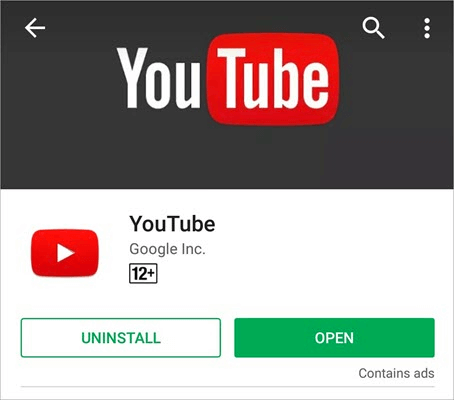 Uninstall YouTube and then re-install it again