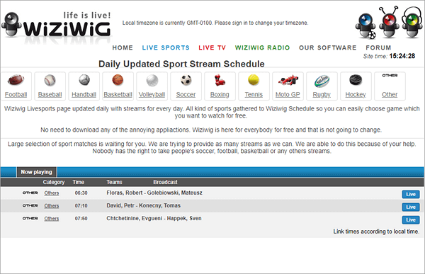 WiziWig is a popular live sports streaming website with millions of users and subscribers.