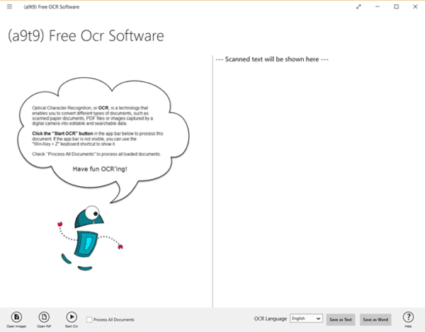 A9t9 is a free OCR software to extract Text from image files and PDF items. a9t9 is very simple to install and most importantly