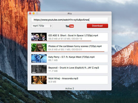 Airy is a powerful video download tool