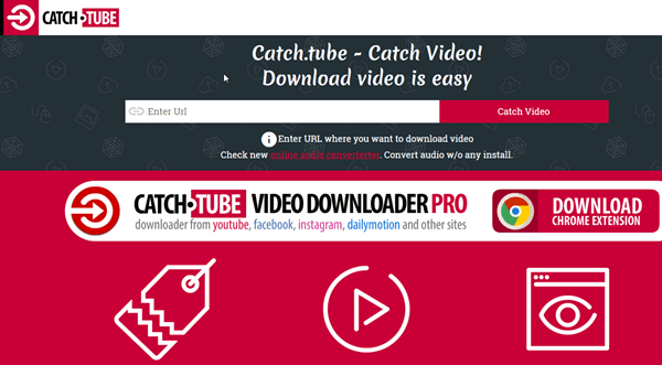 Catch.Tube is one of the hybrid video download sites that allows you to paste a URL and download the video.