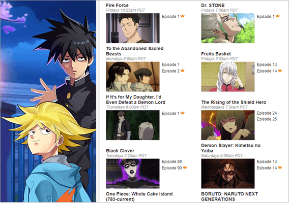 Crunchyroll is known for its anime videos collection with full series and latest episodes updates.