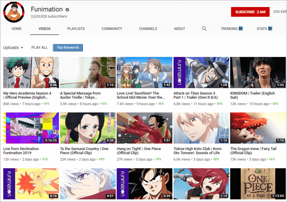 By subscribing to relevant YouTube channels, such as Funimation.