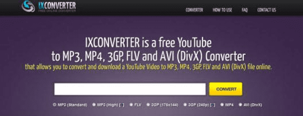 The IXCONVERTER is the free online youtube ripping tool