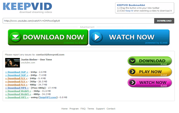 Keepvid is also the free online youtube ripper service provider as well as it provides you the video ripping history.