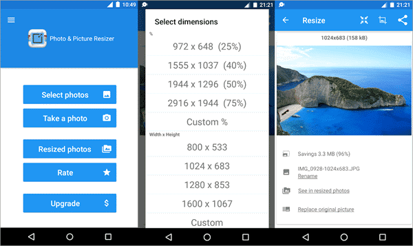 Photo & Picture Resizer is built for those who are looking for a reliable and fast image resizer compatible with Android phones.