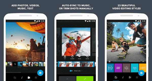 Quik is an amazing video editor app which allows you to make a video with pictures and a song quickly and easily.