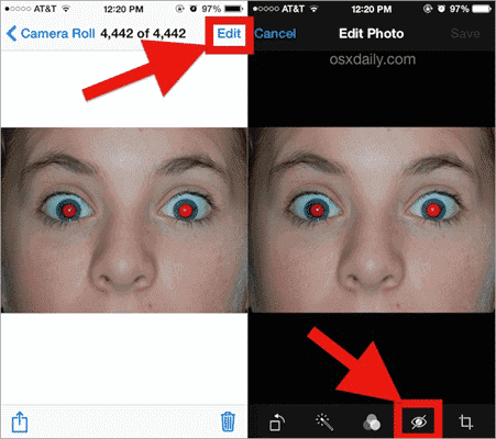 Remove Red Eye on iPhone