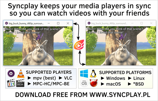 What makes Syncplay special is the fact that you can easily sync up a video stream with any friends.