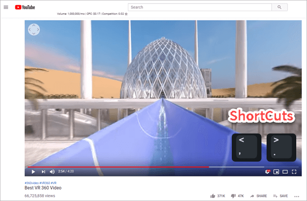 Using YouTube built-in shortcuts to Watch and Play YouTube Videos Frame by Frame