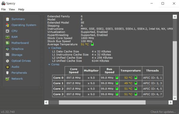 Speccy is a popular Windows-based system information software with a simple layout.