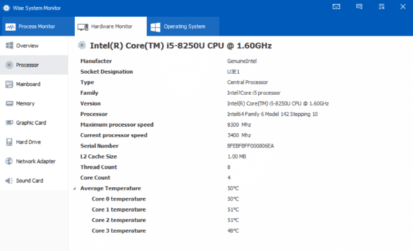 Wise System Monitor is a system information software