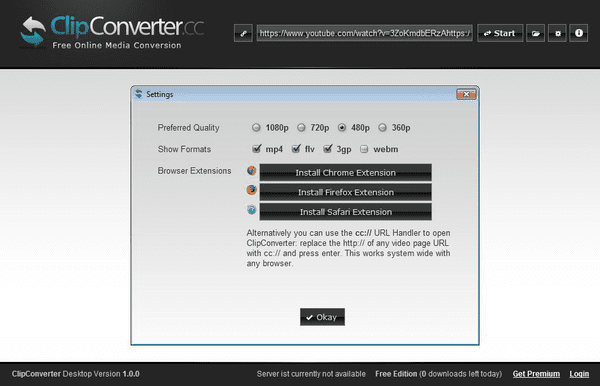 Using Clip converter to convert URL to MP4.