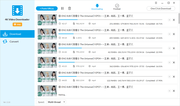 Using Jihosoft Free Video downloader to Parse and download five videos simultaneously.