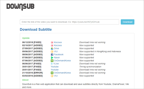 Using DownSub to extract Subtitles/CC from videos.