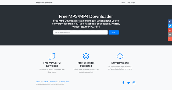 FreeMP3Downloads is totally free to use. It allows music lovers to download their favorite music in mp3 and mp4 formats.