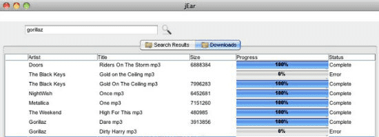 jEar is a basic downloader that you can use easily.