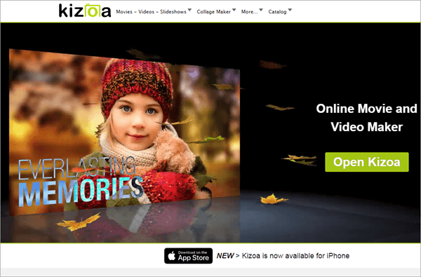 Using Kizoa to edit videos online for free.