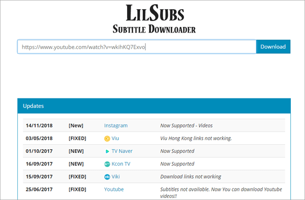 Using LilSubs Subtitle Downloader to extract Subtitles/CC from videos.