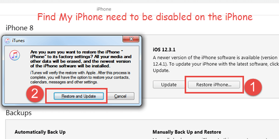 Reset iPhone with iTunes When Forget Passcode