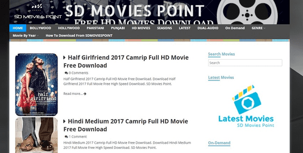 SD Movies Point is a site delivering all categories of movies in standard quality.