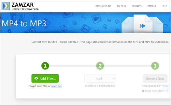 Zamzar Online File Conversion does a very good job with the free MP4 to MP3 approach