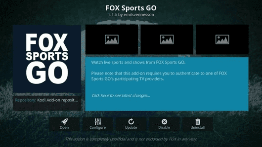 Fox Sports Go Kodi add-on is another very suitable choice for the users who wants to stream live action of MLS Soccer, MLB Baseball, NBA and UFC, etc.