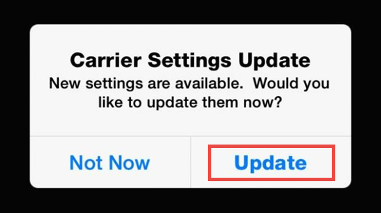 Check for A Carrier Settings Updates