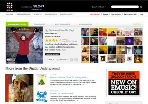 eMusic caters to an addicting base with individualistic tastes.