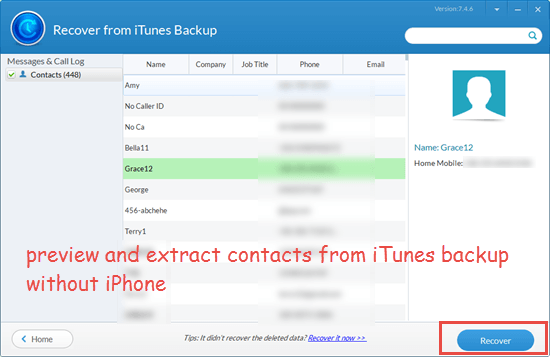 How to Extract Only Contacts from iTunes Backup