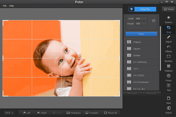 Using Fotor to Crop Photos