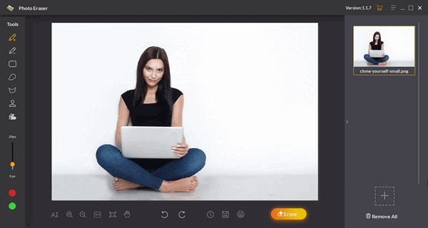 Import the image, to be edited, into Jihosoft photo eraser.