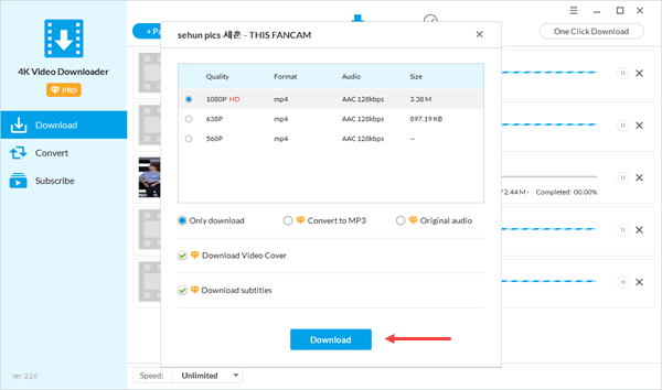 Set the Twitter Videos output format