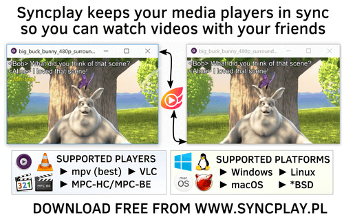 Syncplay is surely a great platform for the users which allows them to watch movies with each other online in real time.