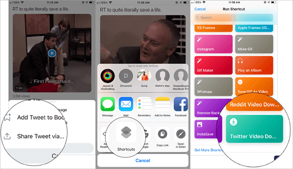 Using Shortcuts to Download Twitter Videos on iPhone