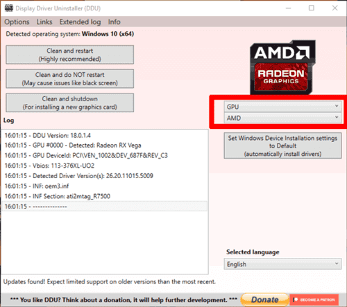 Update through device manager